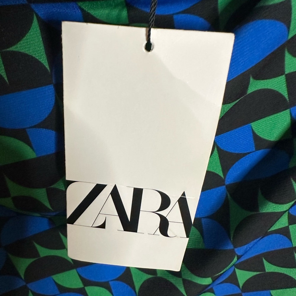 Zara Blue and Green Mini Dress - Picture 6 of 9